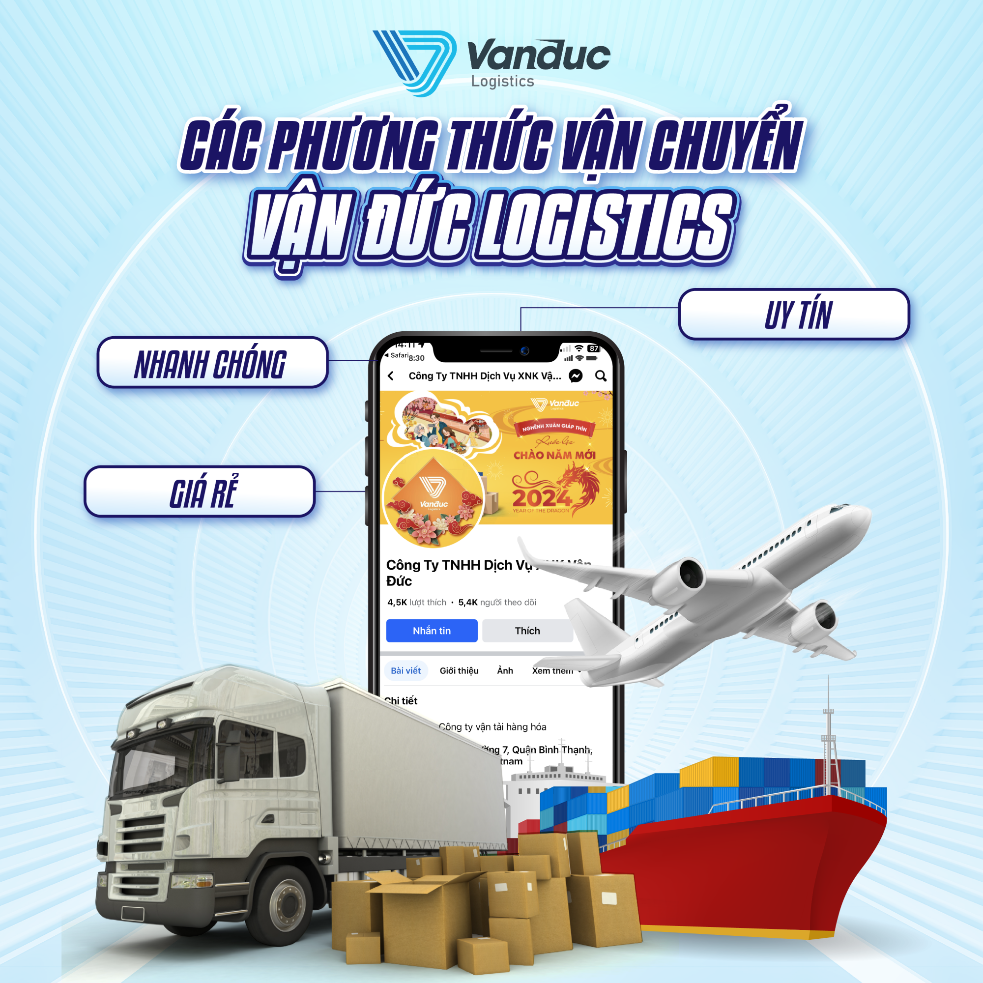 CÁC PHƯƠNG THỨC VẬN CHUYỂN TẠI VẬN ĐỨC LOGISTICS